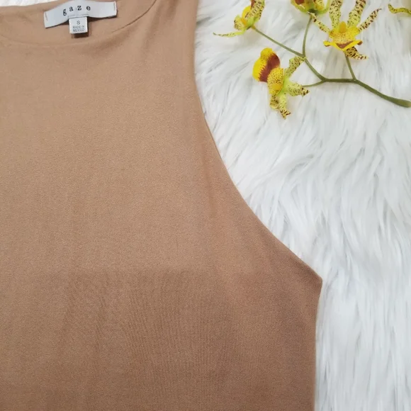 gaze Bodysuit High Neck Color Tan SIZE S. - Picture 7 of 17